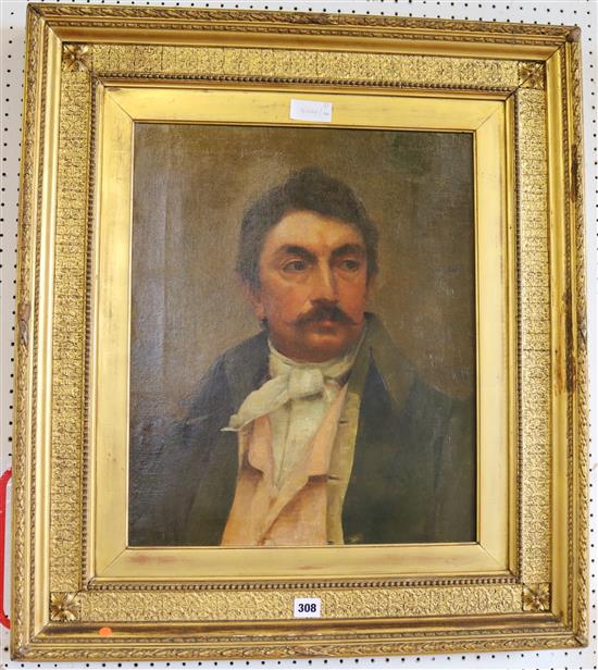 19th century oil, Portrait of a gentleman